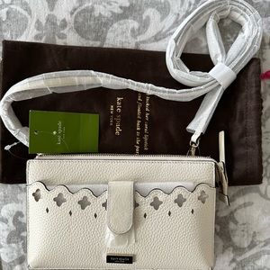 Late Spade New York Alegra Marcus Street white NEW crossbody bag Cement color